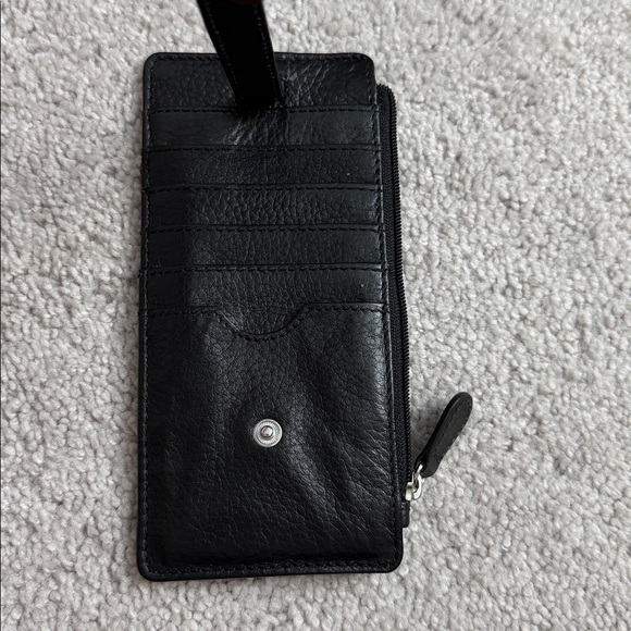 Genuine Leather Thin Vertical Stacker Women's Wallet Card Case with ID - Picture 4 of 4